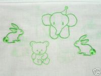 Mint Green Cute Animals Muslin Wrap